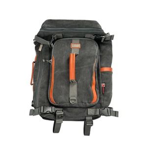 Wshihaom Canvas Rucksack Backpack Gray Orange